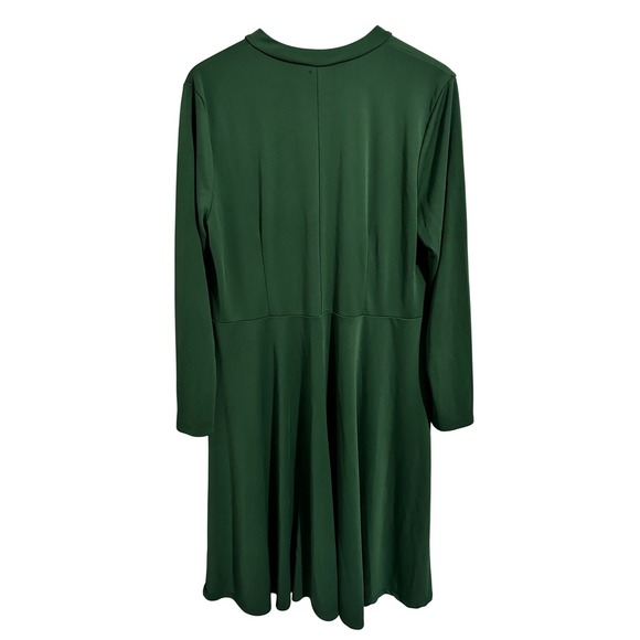Eloquii Green Basic Long-Sleeved Dress‎ Tie at NeckWomen's Size - Picture 7 of 9